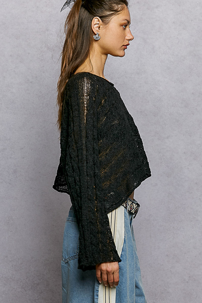 Coastal Knit Sweater - Black - RESTOCK
