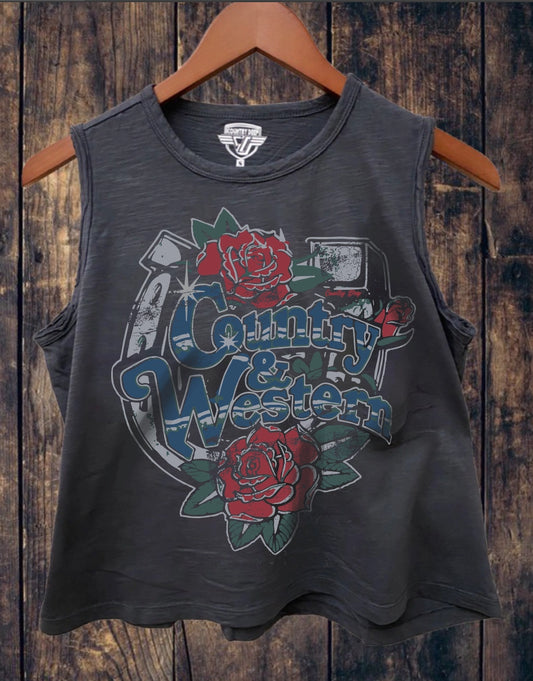 Horseshoe - Crop Muscle - Vintage Black