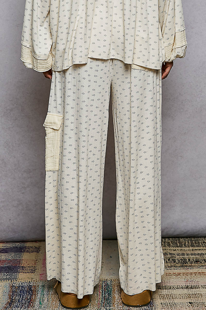 Star Patch Lounge Pants - Cream