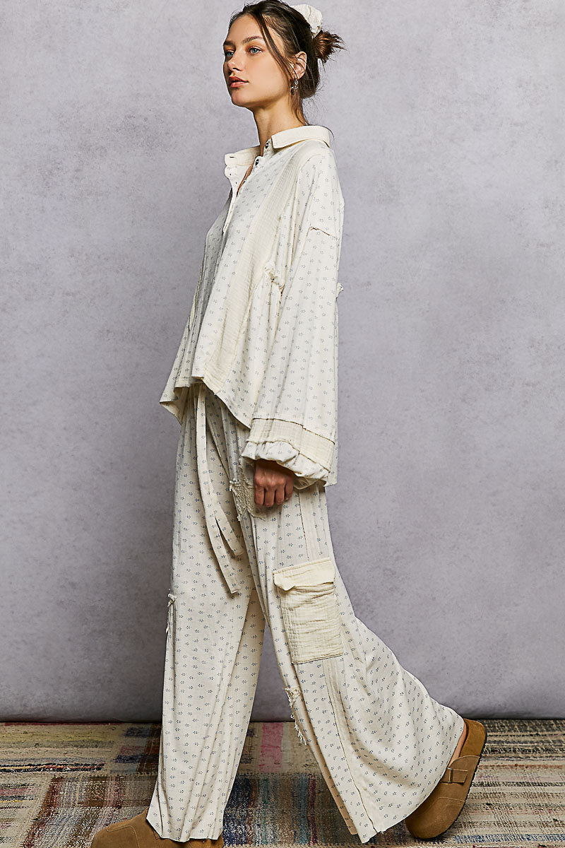 Star Patch Lounge Pants - Cream
