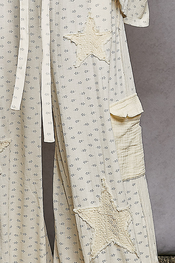 Star Patch Lounge Pants - Cream