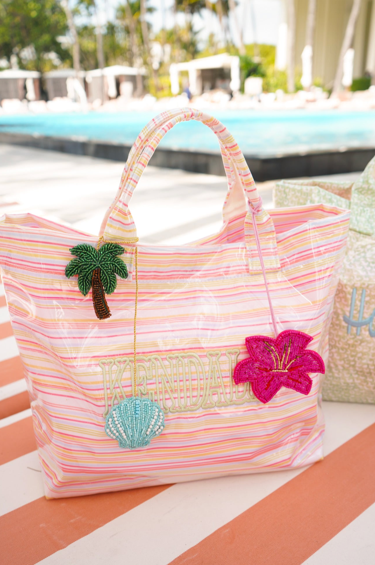Chartreuse Zebra Clear Coat Tote