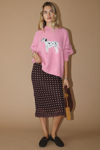 Soft Dalmatian Sweater - Bubblegum
