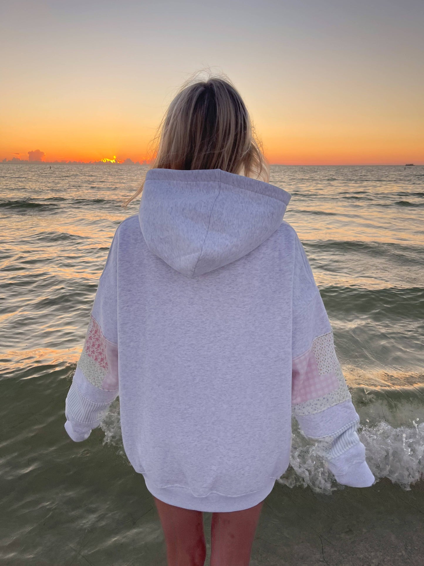 Pastel Quilted Embroidered Hoodie