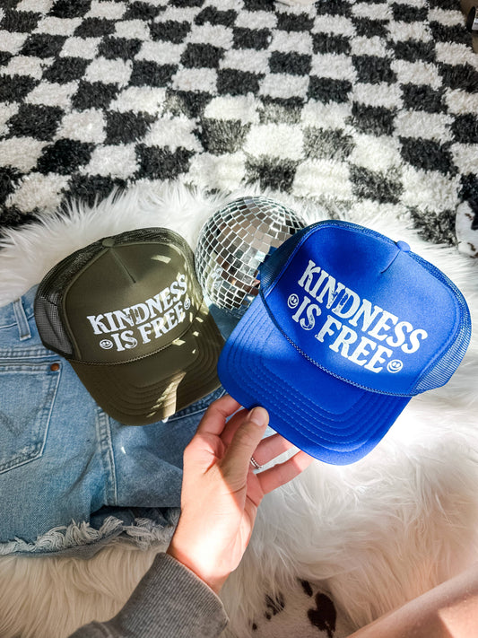 Kindess Is Free Foam Trucker Hat - Blue