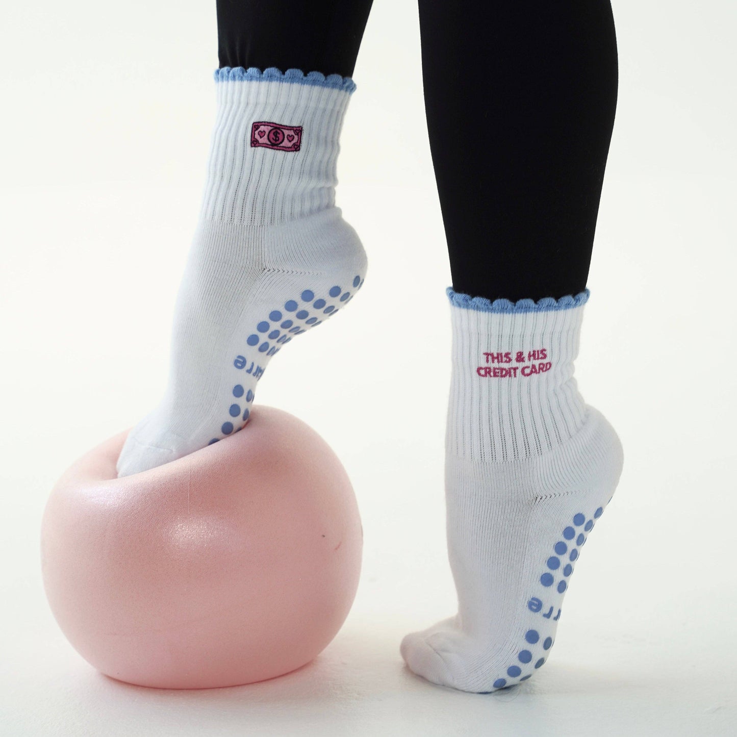 This and His Credit Card Grip Socks
