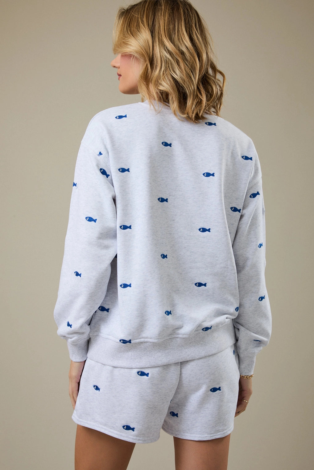 Fish Embroidered Crew