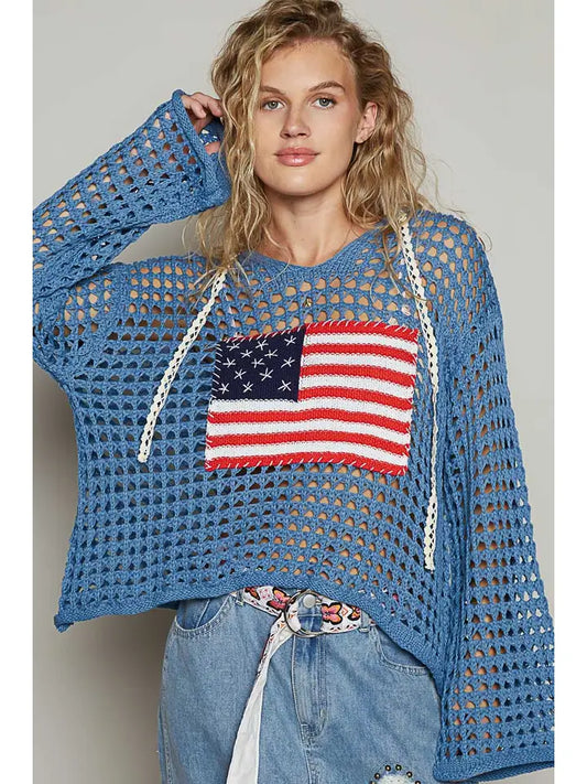 Americana Crochet Hoodie