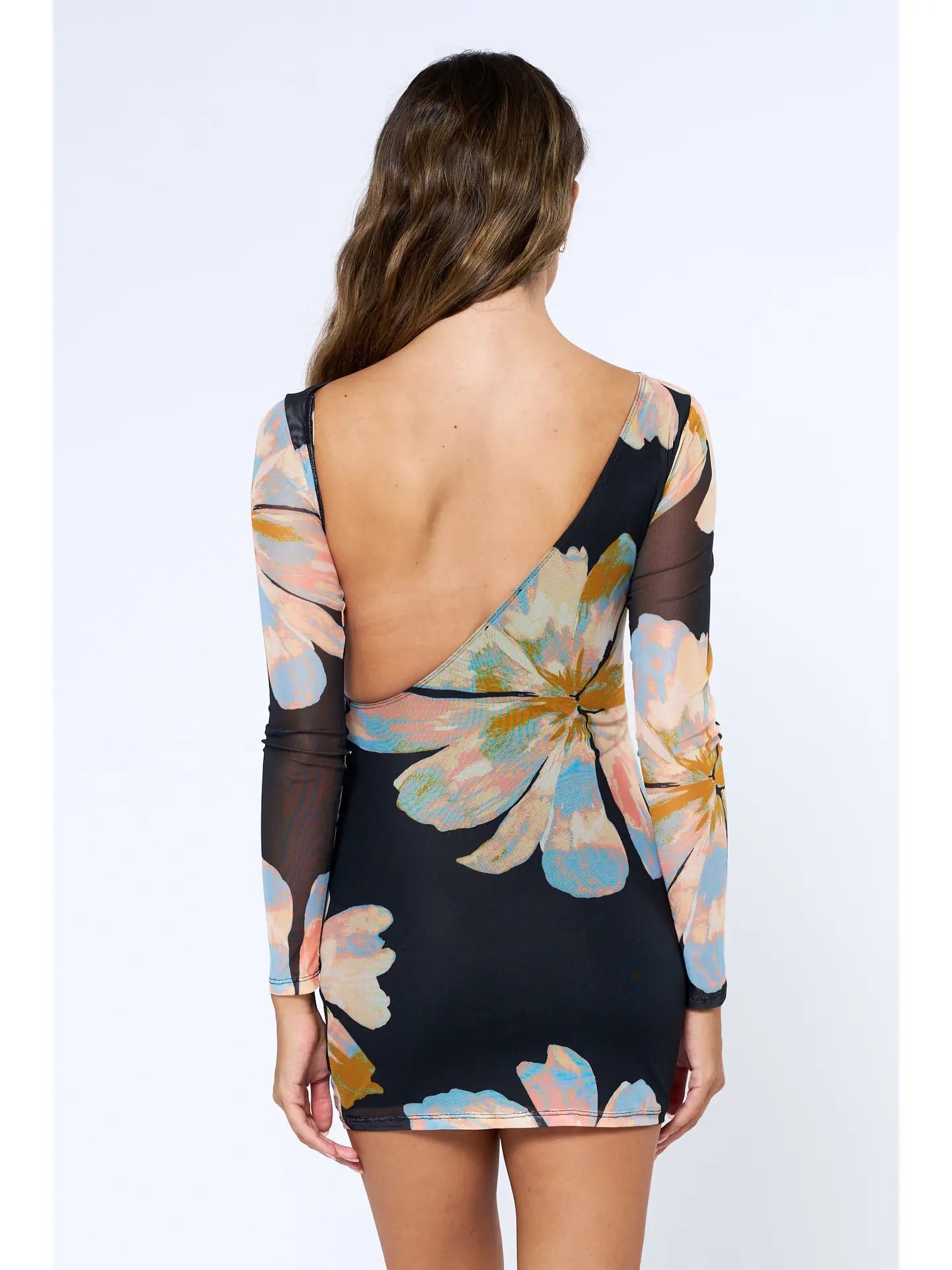 Floral Long Sleeve Mini Dress