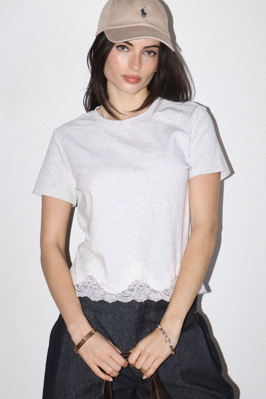 Lace Trim Short Sleeve Tee