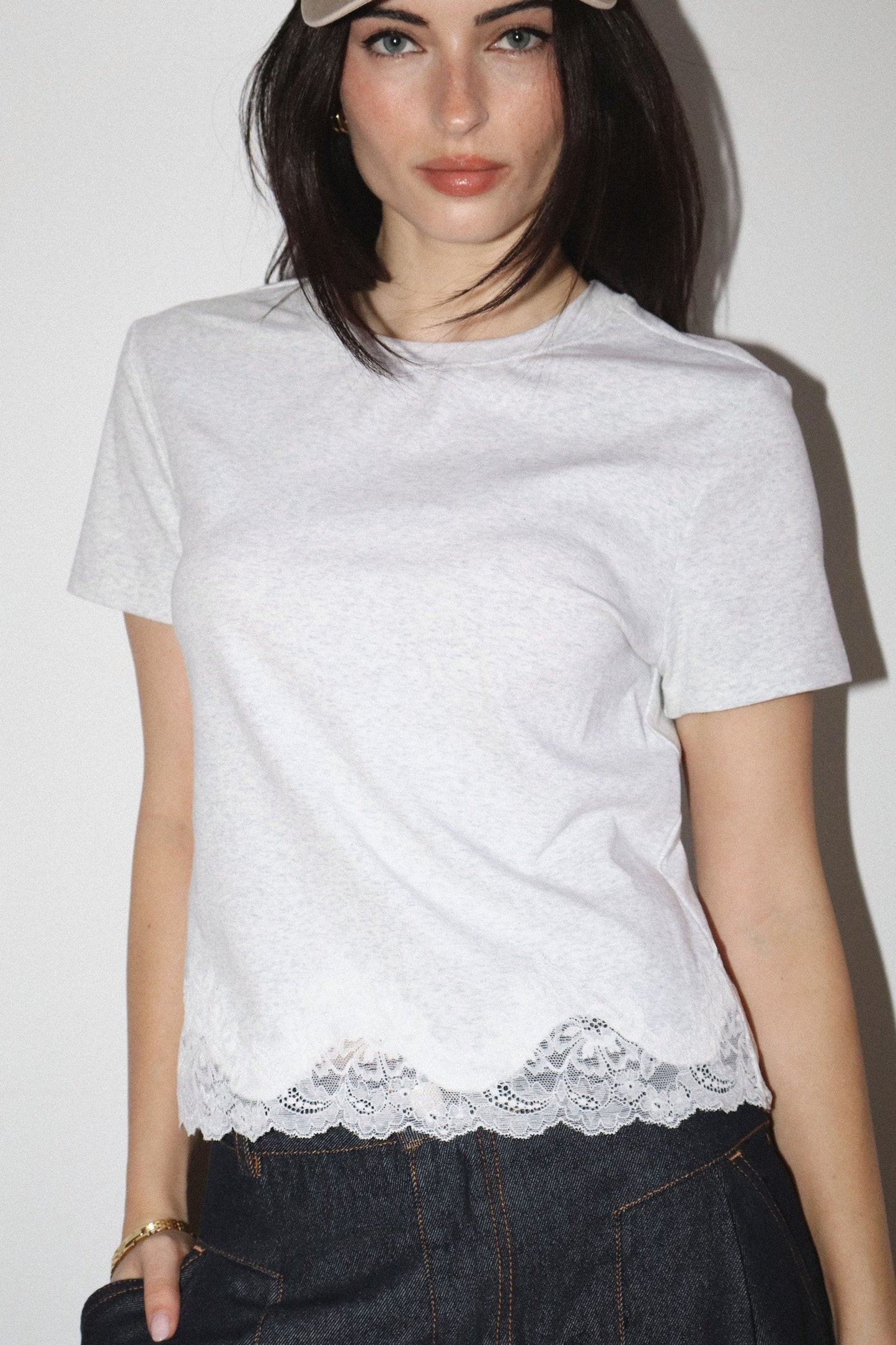 Lace Trim Short Sleeve Tee