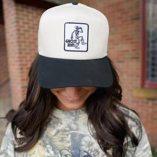 Ghost Him - Black Vintage Trucker Hat