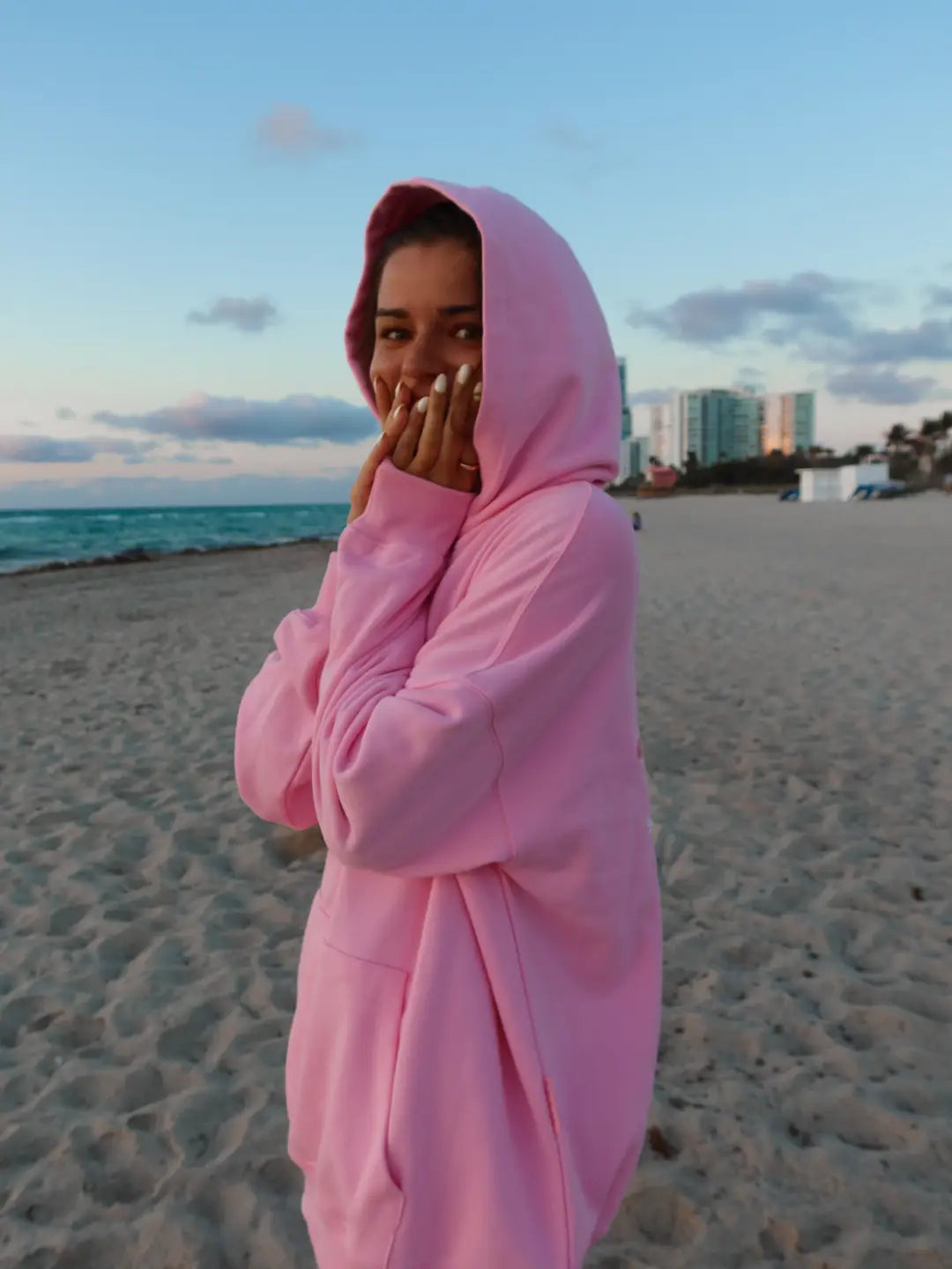 Lottie Bikini Beaded Oversized Hoodie - 100% Cotton