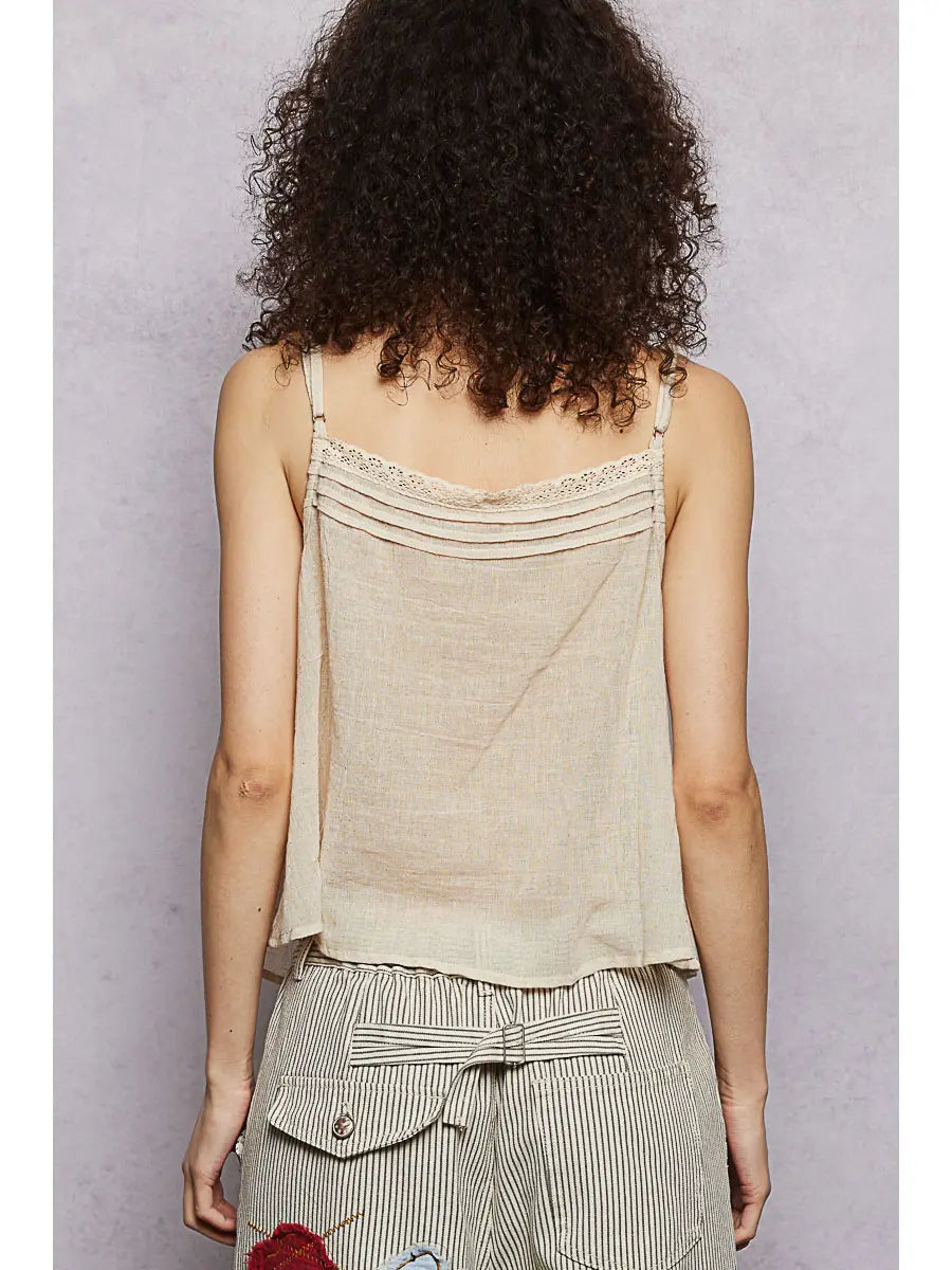 Lightweight Lace Trim Tassel Cami
