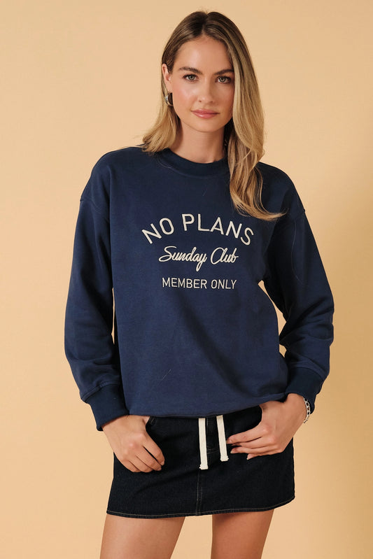 No Plans Sunday Club Crew Neck