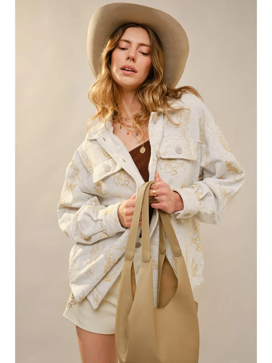 Western Shacket - Oatmeal