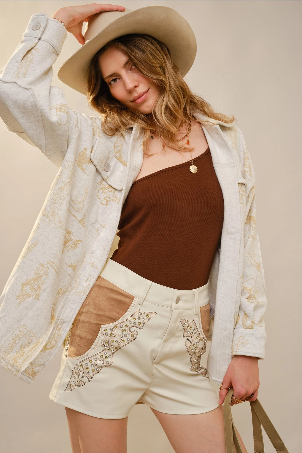Western Shacket - Oatmeal