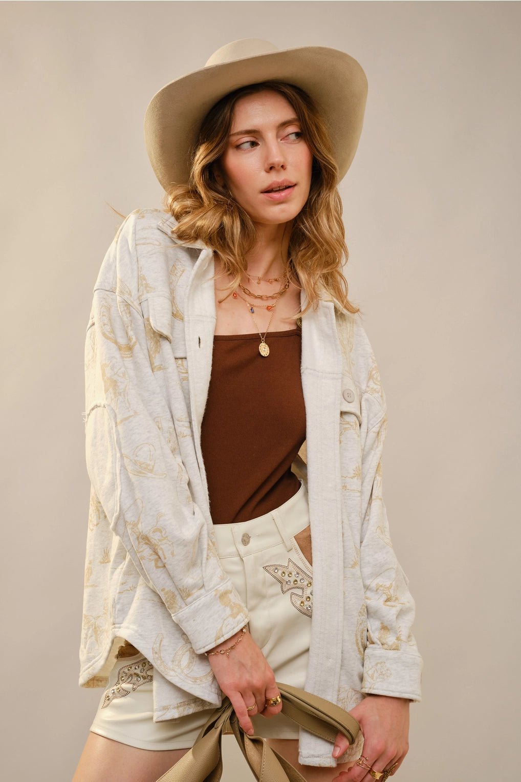 Western Shacket - Oatmeal