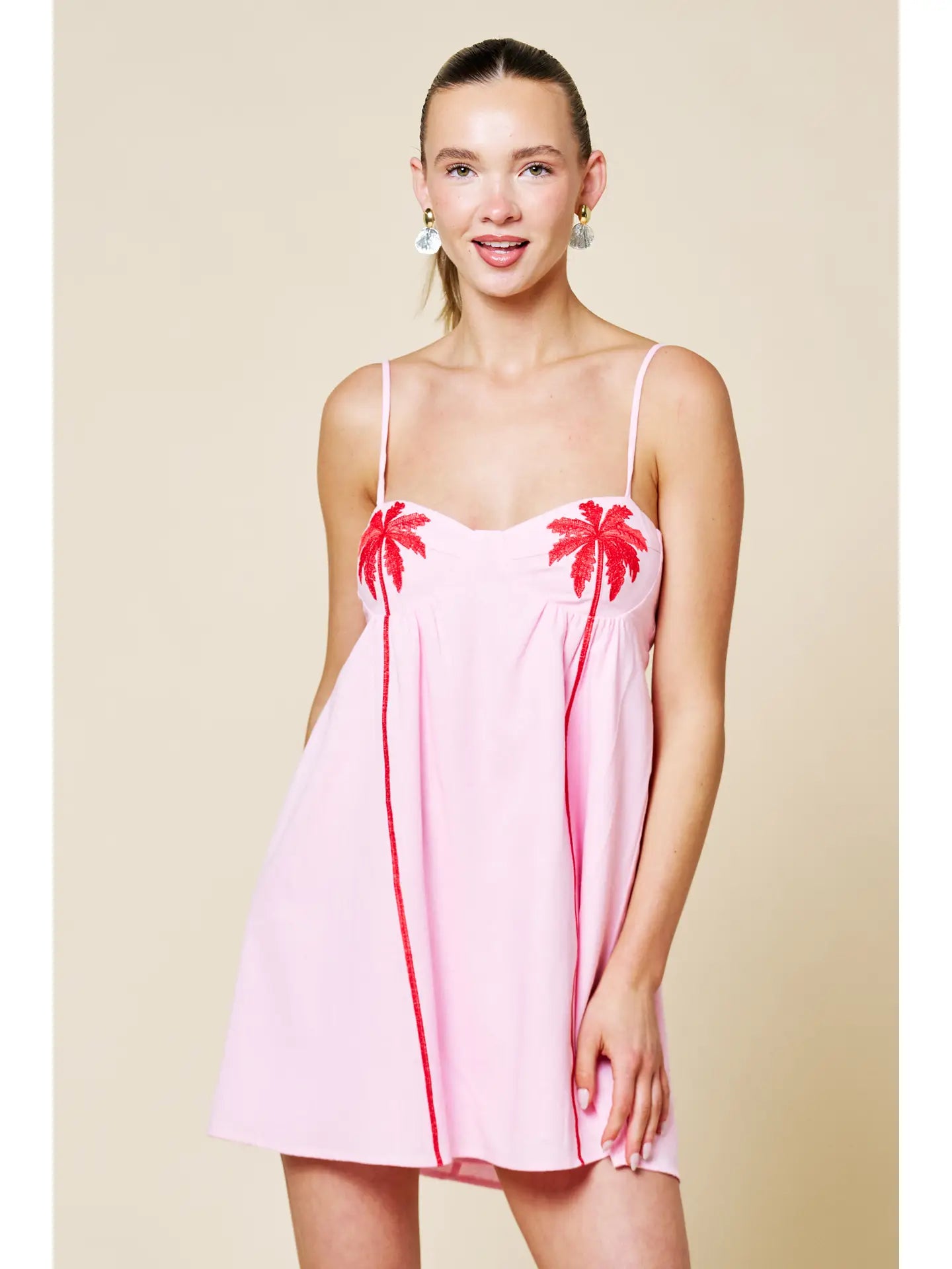 Palmtini Dress - Pink / Red