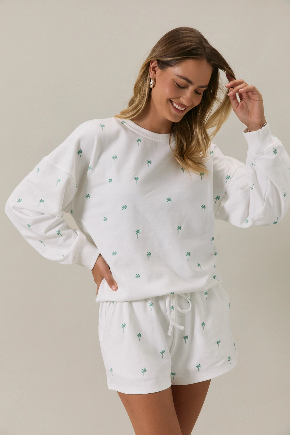 Palm Tree Print Crew