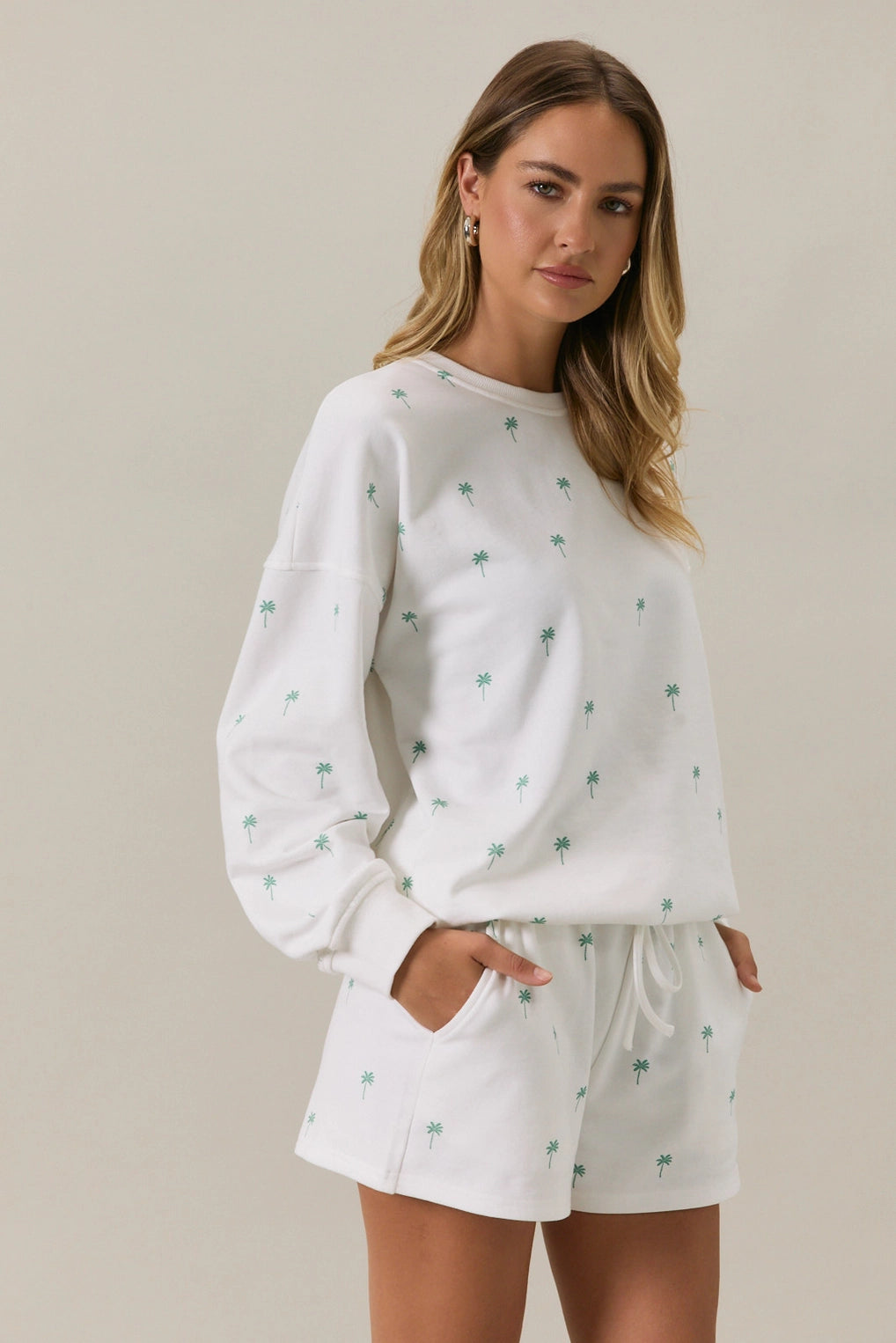 Palm Tree Print Crew