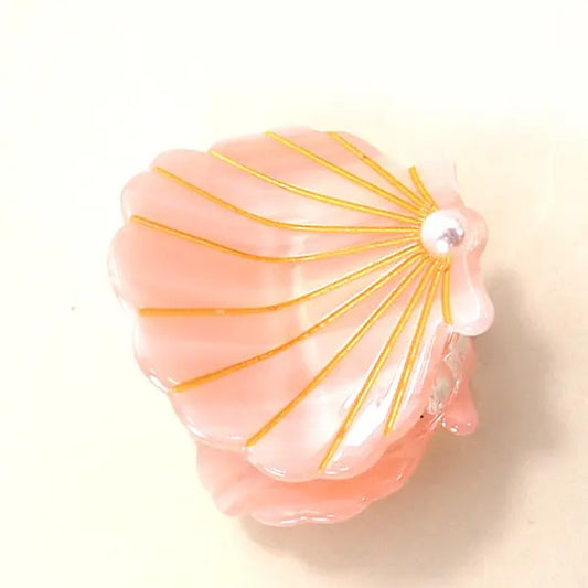 Mini Shell Hair Clip - Peach