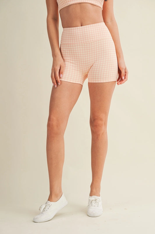 Peach Gingham Shorts
