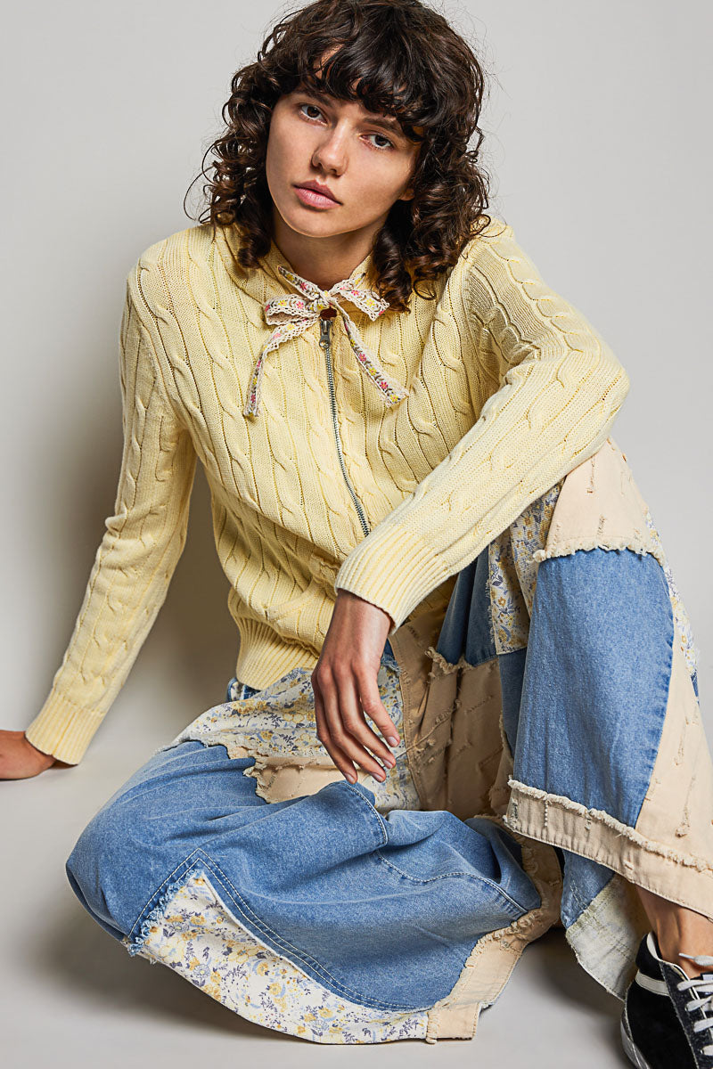 Pineapple Cable Knit Cardi
