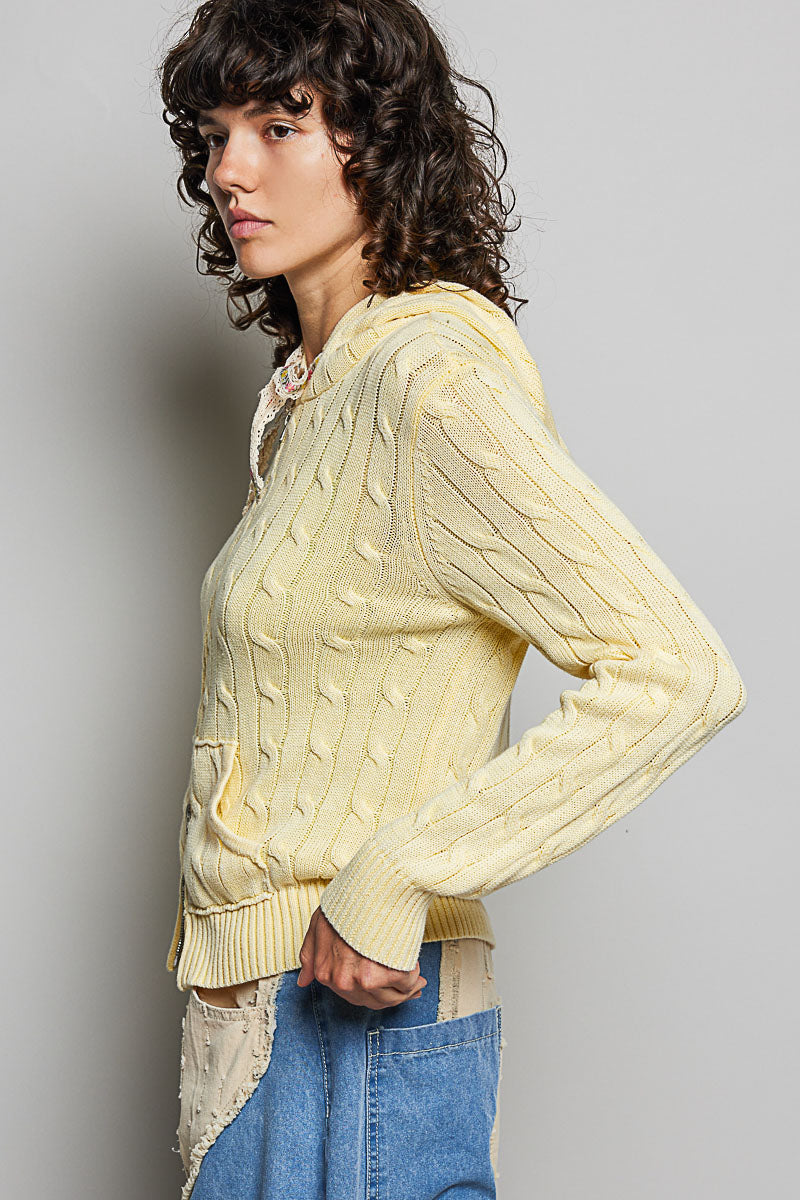 Pineapple Cable Knit Cardi