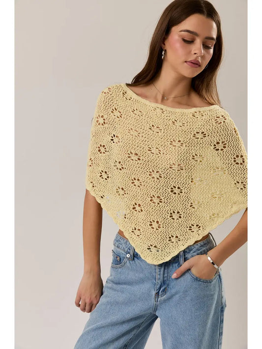 Yellow Floral Poncho