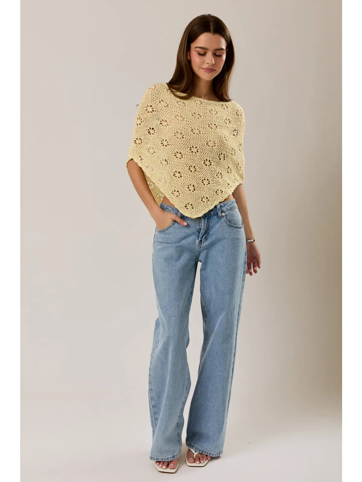 Yellow Floral Poncho