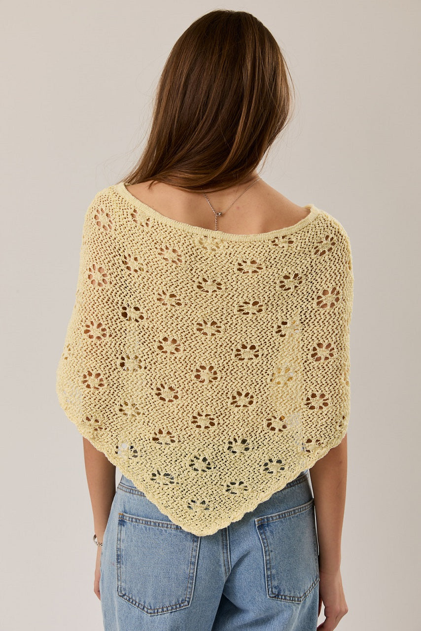 Yellow Floral Poncho