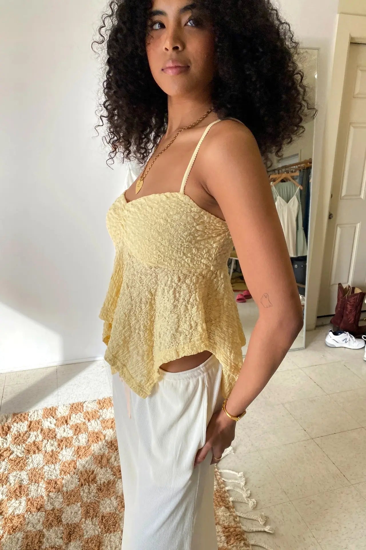 Pucker Lace Butterfly Top