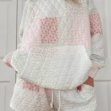 Quilted Pastel Drawstring Shorts