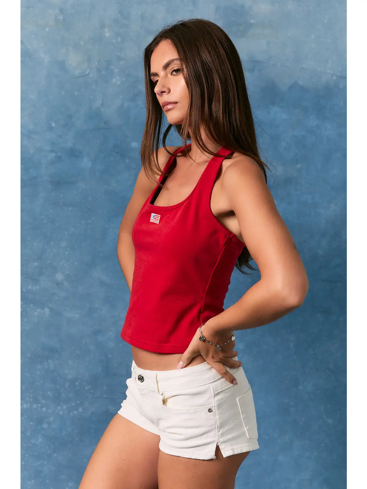 American Flag Halter - Red