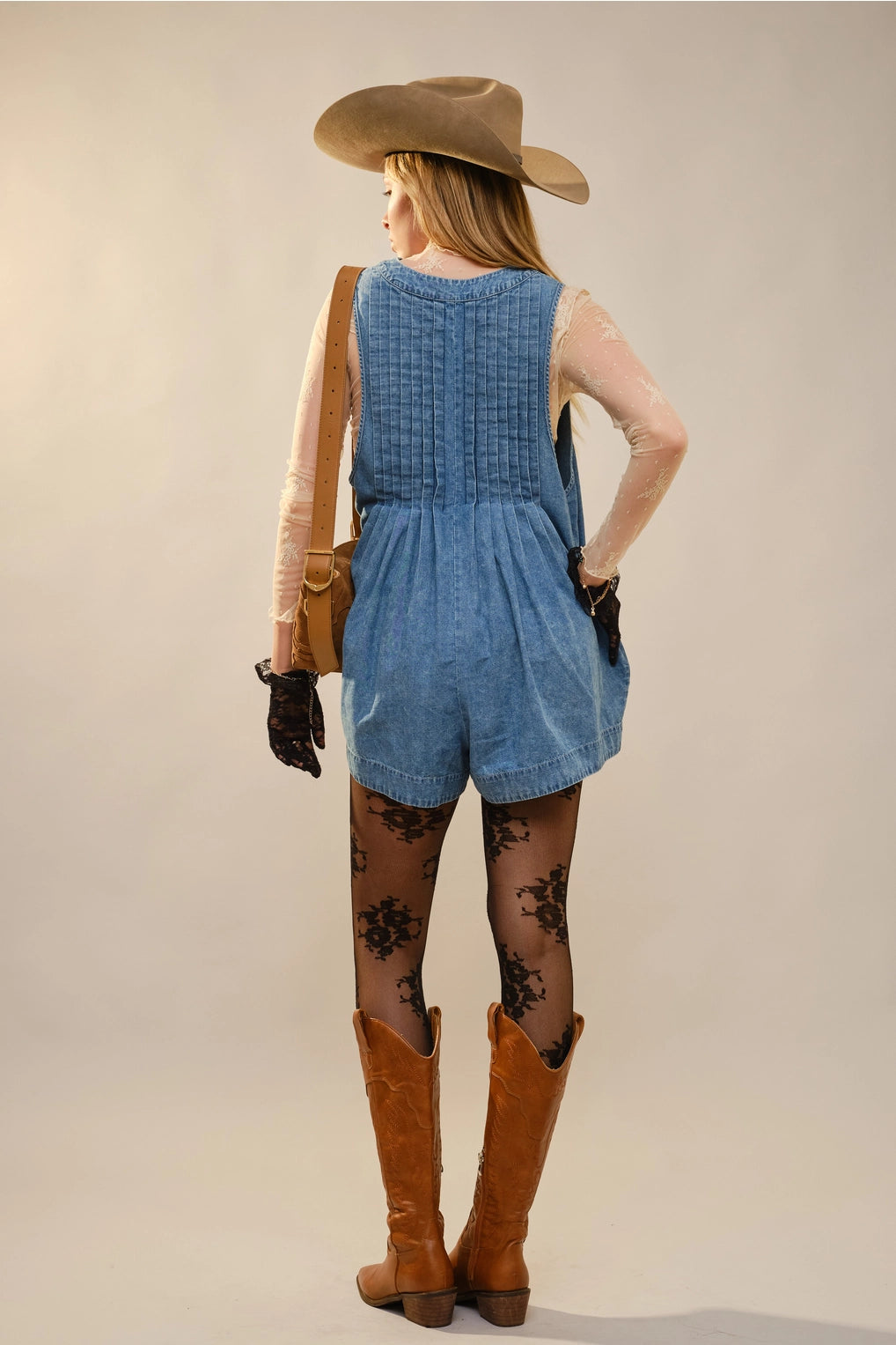 Denim Daydream Pintuck Romper