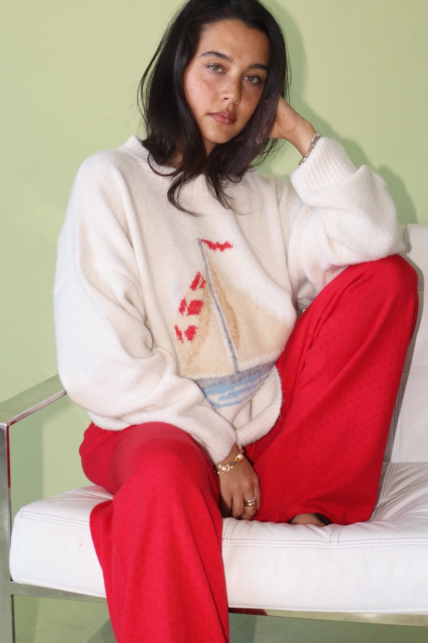 Sail Away Knit Sweater - Cream