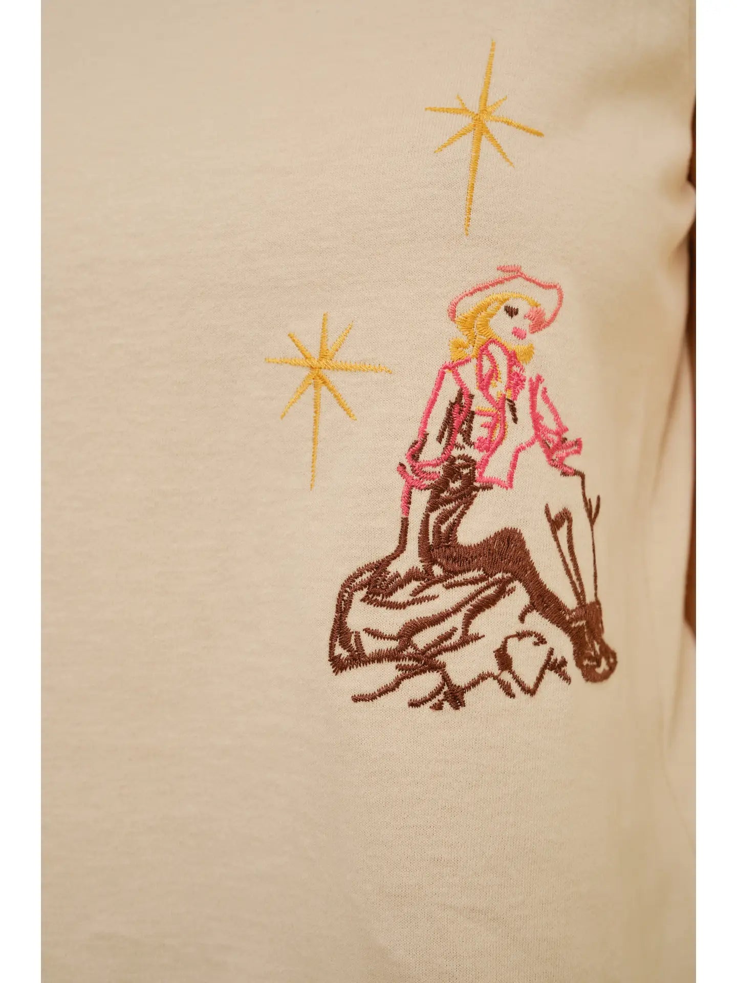 Western Motif Embroidered Sleeveless Top