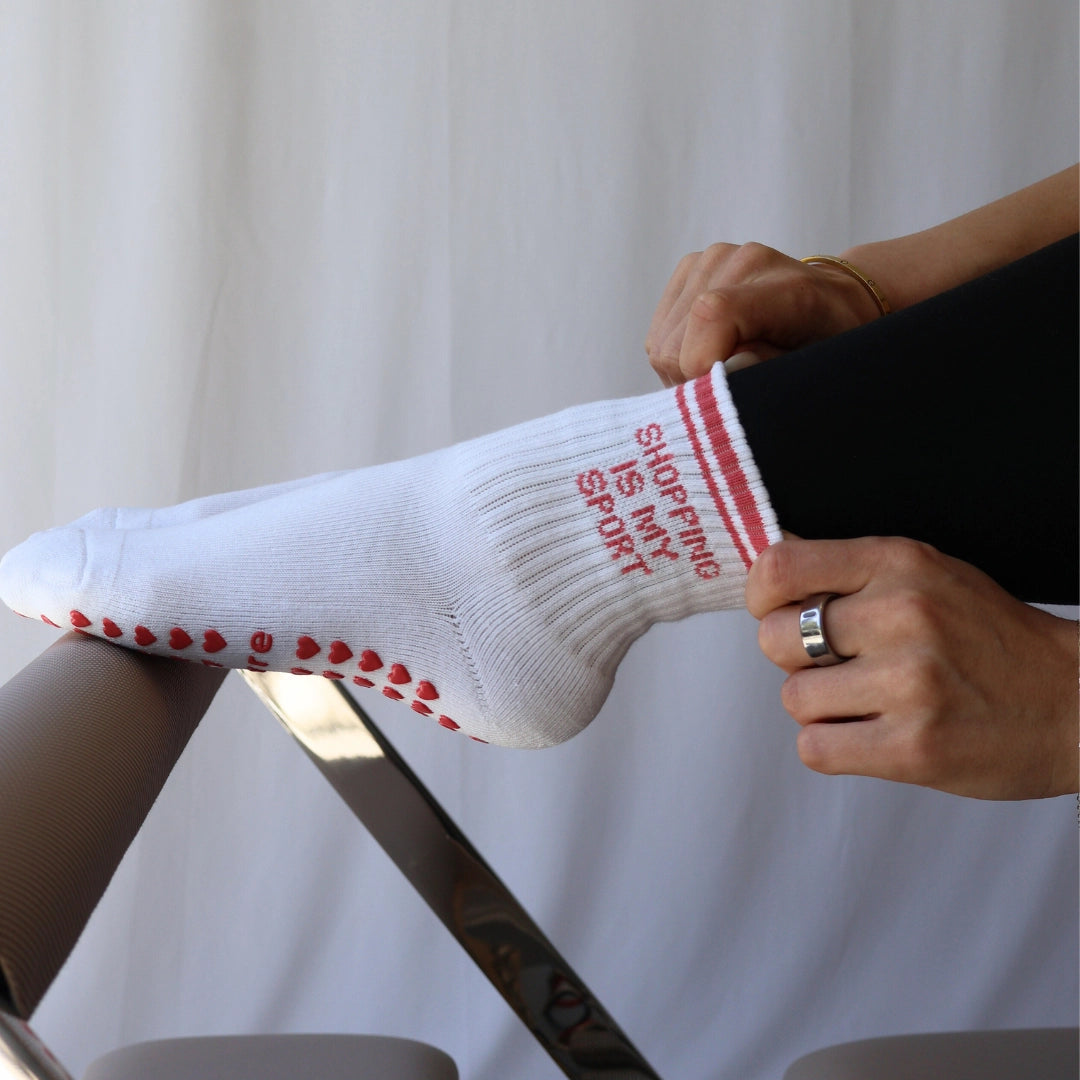Shopping is My Sport Grip Socks