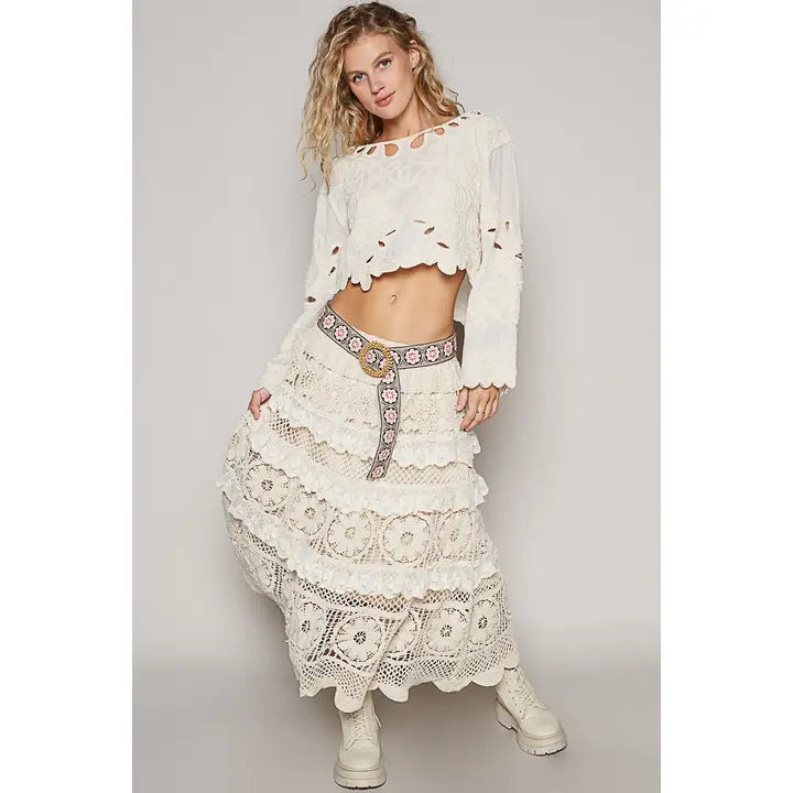 Boho Petal Cutout Top