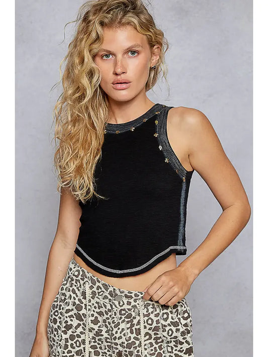 Embellished Washed Tank