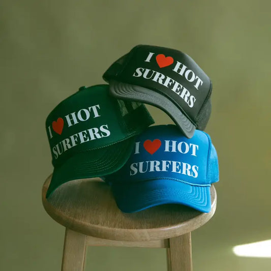 I Heart Hot Surfers Trucker Hat