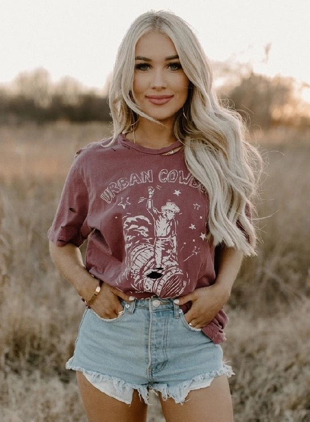 Urban Cowboy Distressed Band Tee
