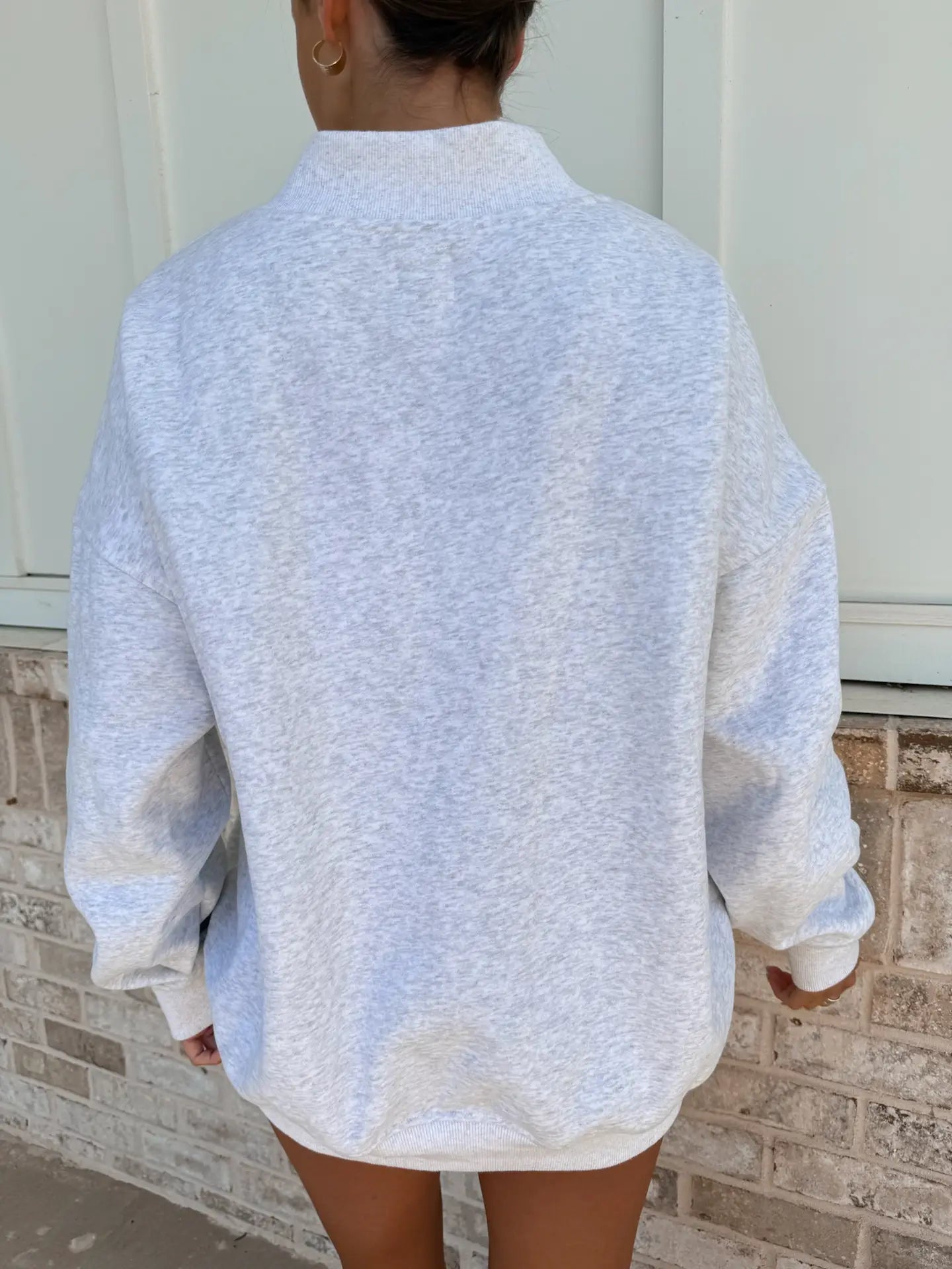 United States Flag Embroider Mockneck Sweatshirt