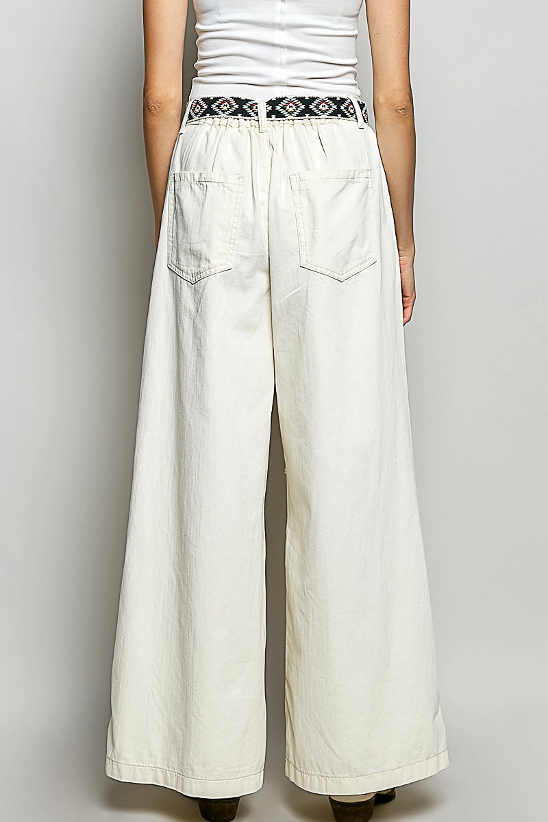 Vintage High Rise Studded Wide Pants