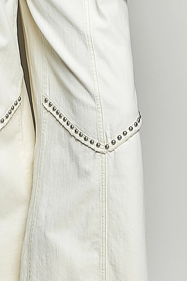 Vintage High Rise Studded Wide Pants