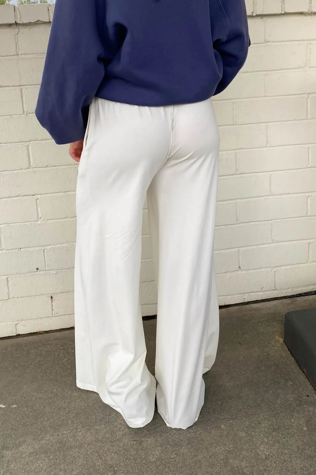 Basic Wide Leg Pants - White