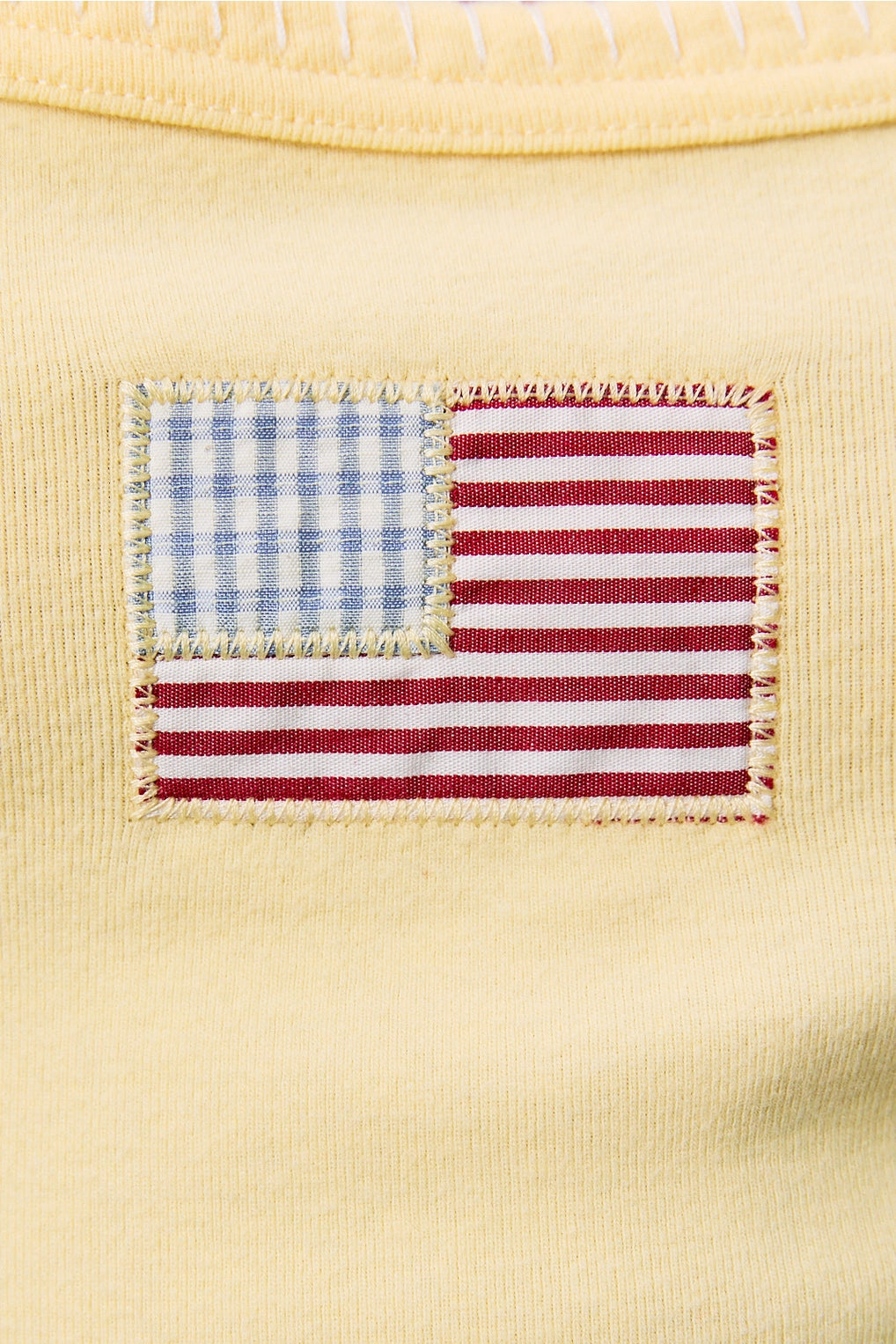 Stitched American Flag Tank Top - Yellow